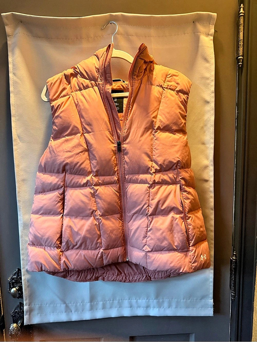 Under Armour Quilted Hooded Puffer Vest in Pink